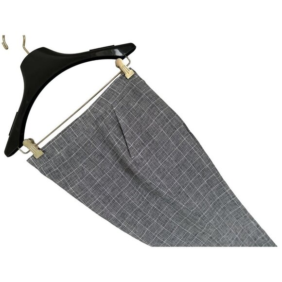 GIESSO Linen Trousers Pants Gray Tartan Checks Size 8 - Picture 9 of 14